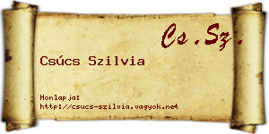 Csúcs Szilvia névjegykártya
